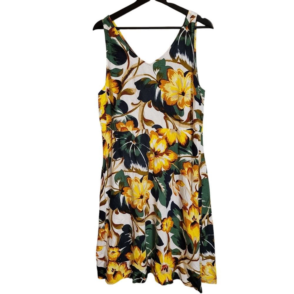 Ann Taylor Tropical Linen Blend Dress
